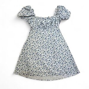 Floral Blue and White Dress